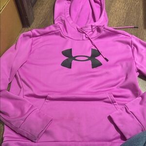 Under Armour Vibrant Pink Hoodie with Black Logo